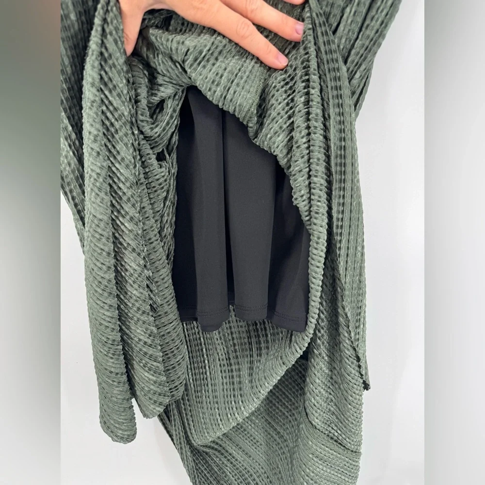 Sabina Musayev Anthropologie Textured Renaissance Green Maxi Dress Tie Closure - Picture 9 of 9